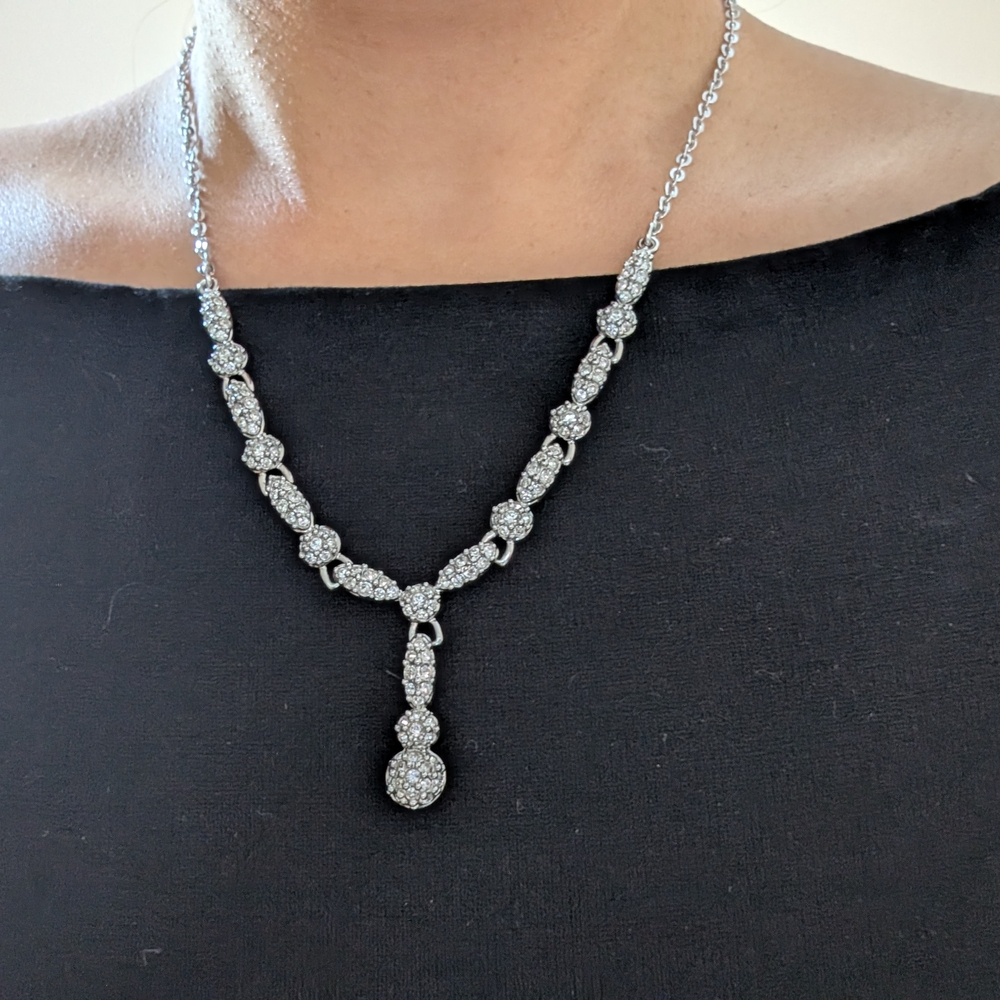 Elegant Swarovski Necklace with Crystal Accents On Back Hook